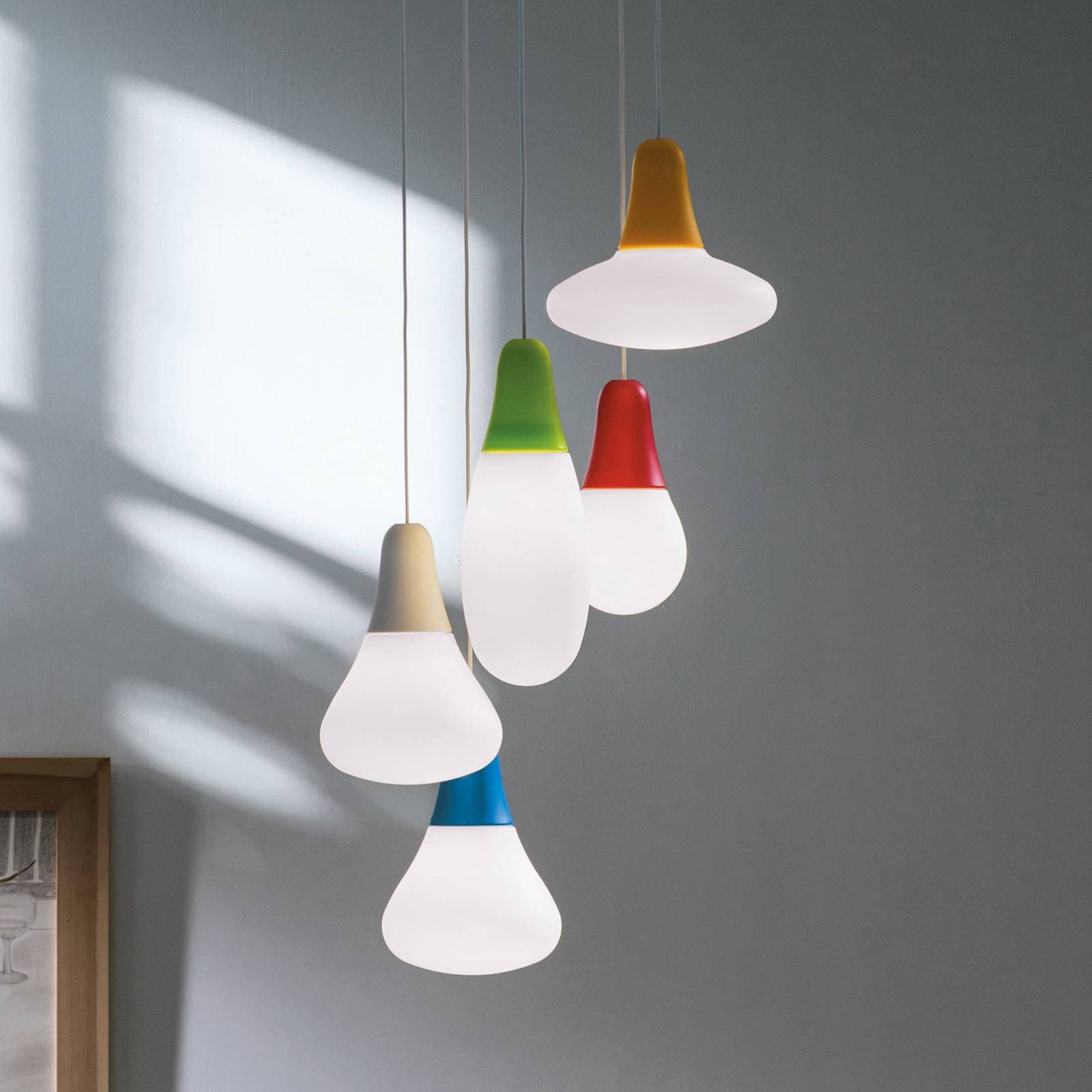 Martinelli Luce závesné svetlo Ciulifruli, žltá farba, polyetylén
