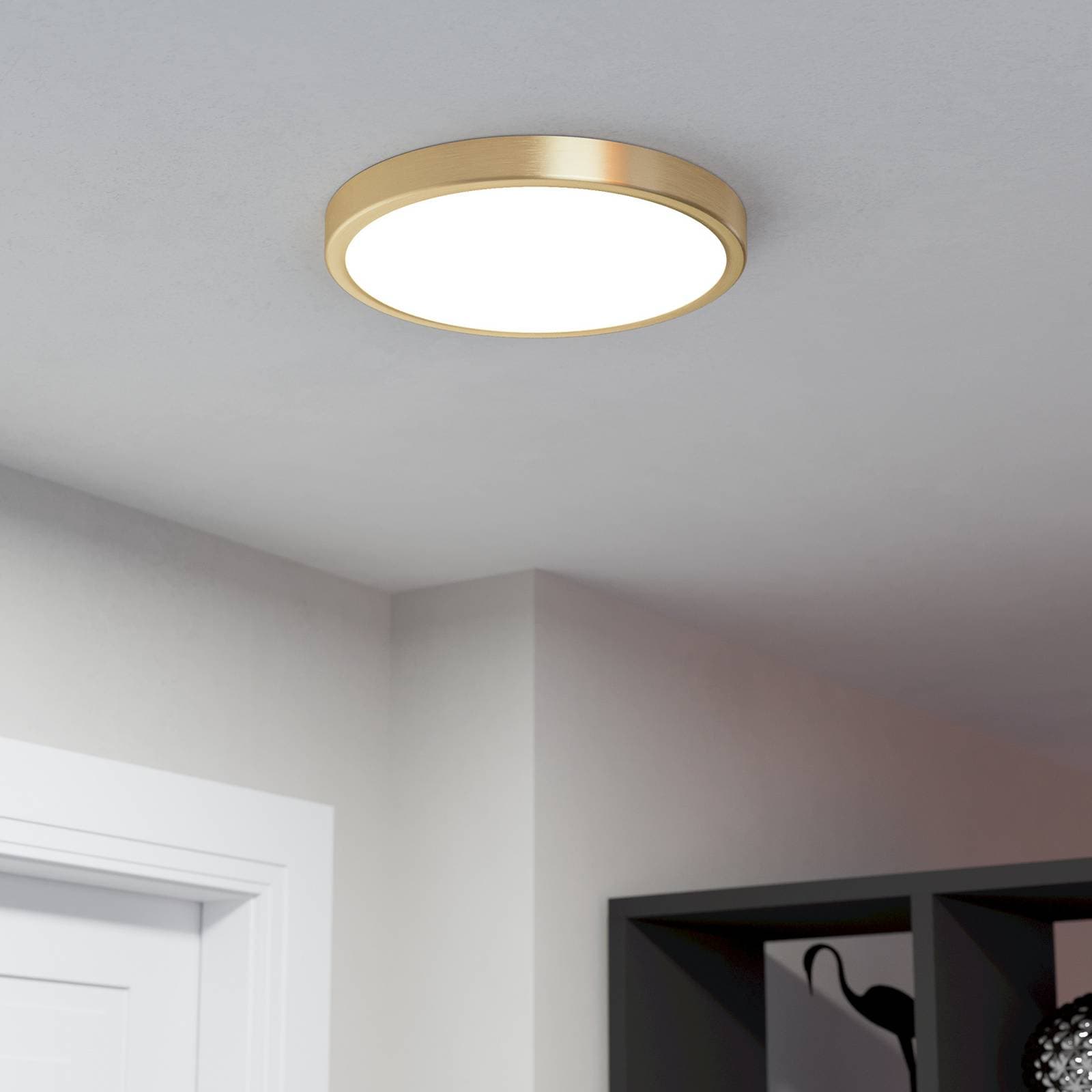 LED panel na povrchovú montáž Fueva 5 IP20 830 mosadz Ø28,5cm