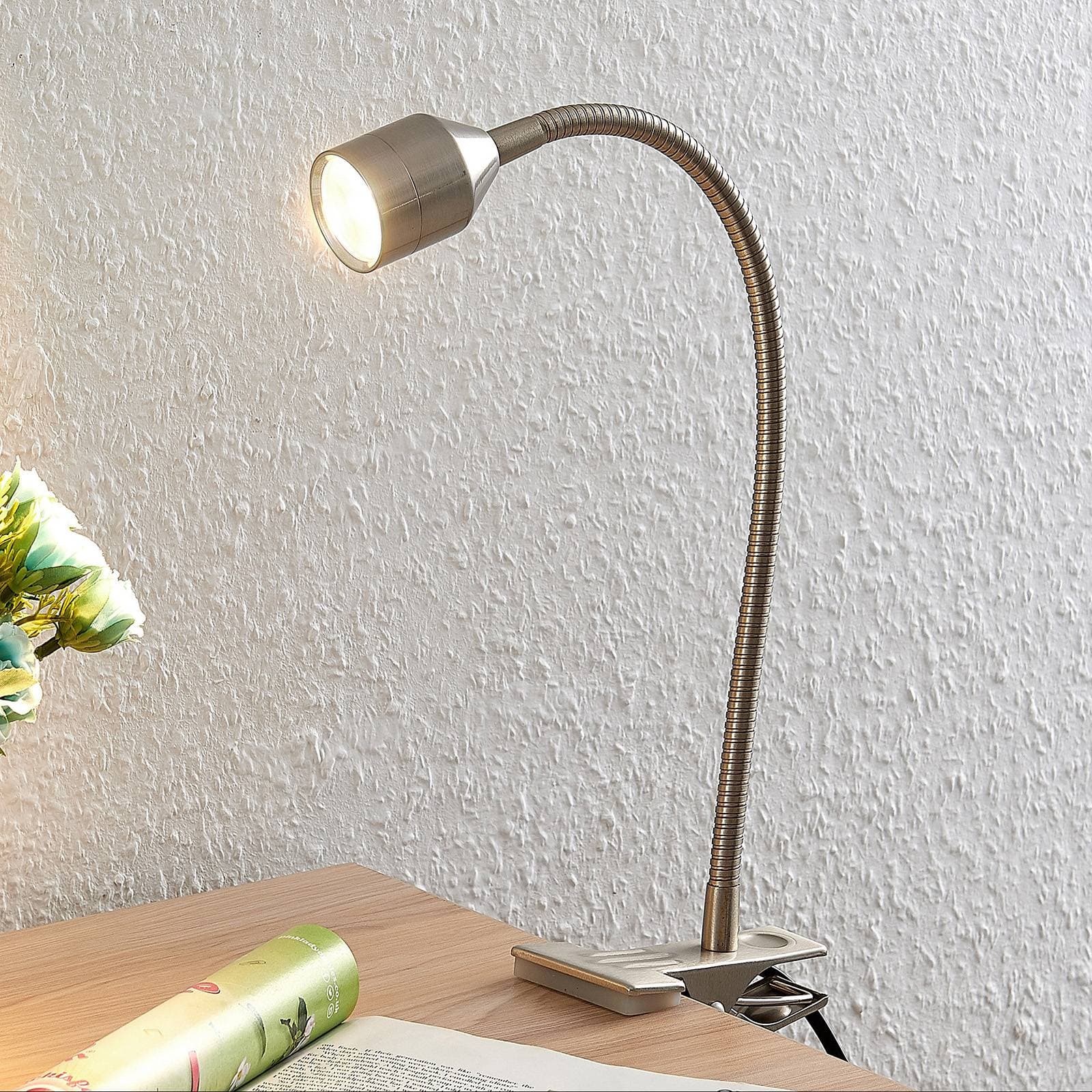 Lindby Djamila LED svietidlo, satinovaný nikel