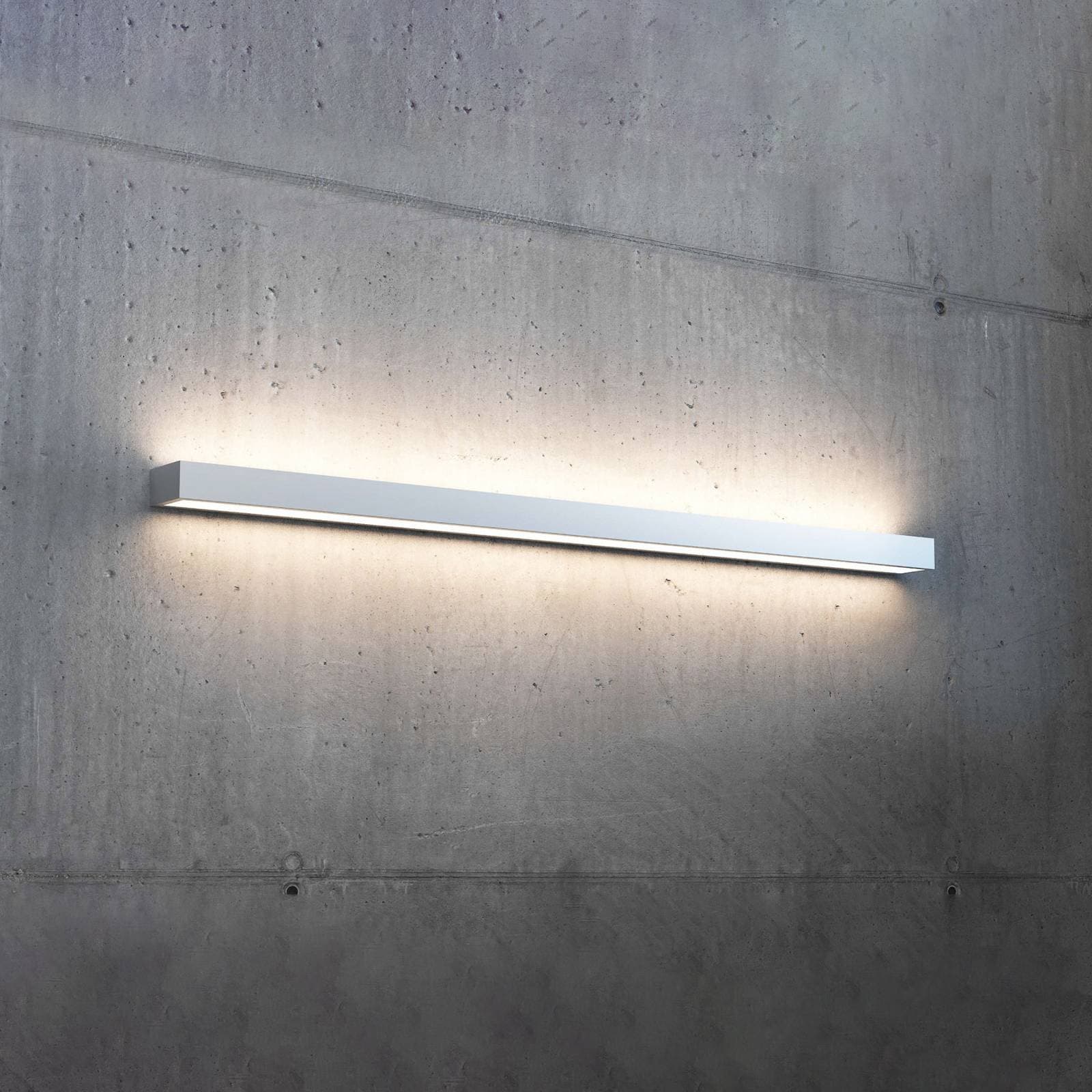 Mera LED nástenné svietidlo, šírka 120 cm, hliník, 3 000 K