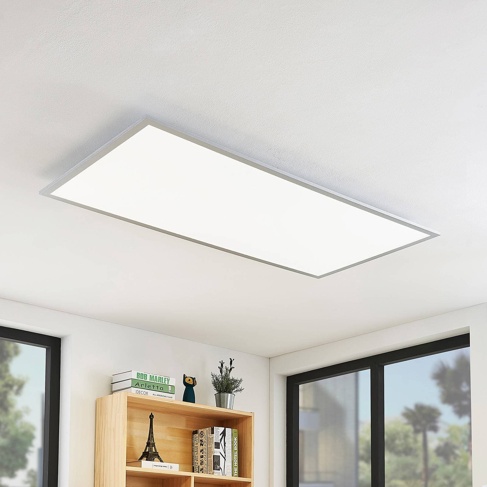 Stropné svietidlo Lindby LED Zento, 120 cm, strieborná, 4 000 K