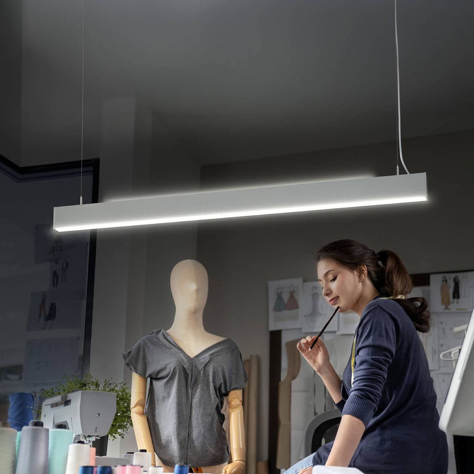 OSRAM LED závesné svietidlo Office line Cuboid biela 4 000 K stmievateľné