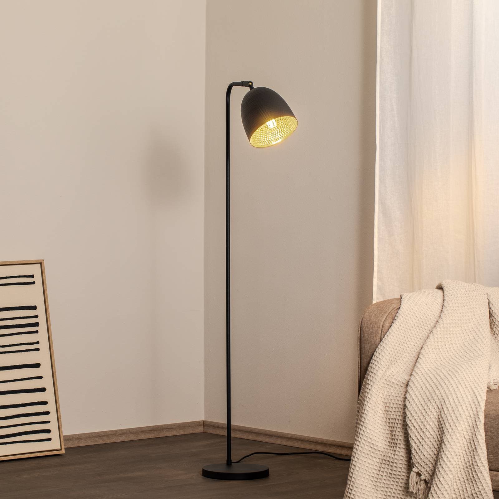 Stojacia lampa Tattoo 4090, čierna, kov, výška 120 cm
