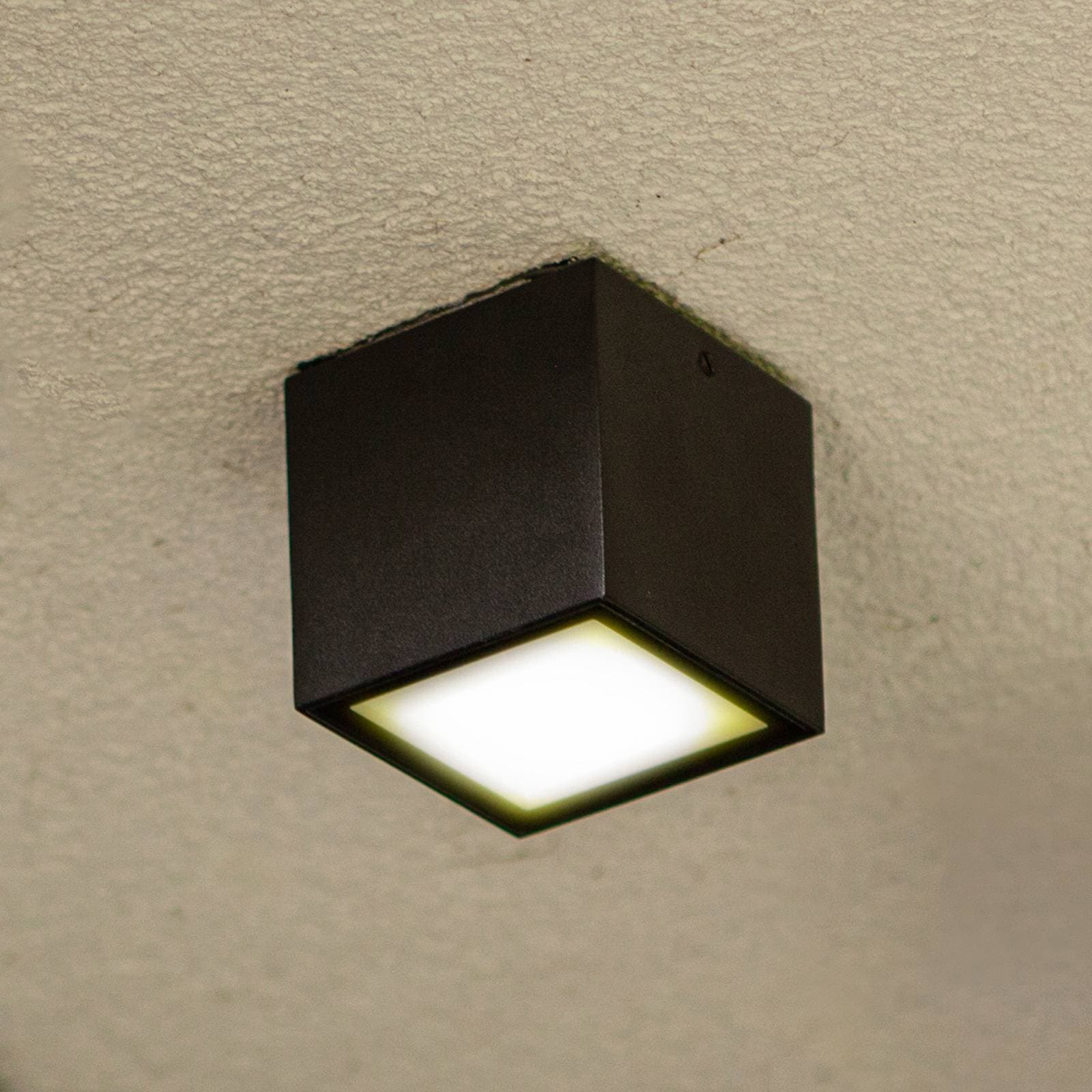 Vonkajšie stropné LED svietidlo GEMINI, tmavošedé, 9 x 9 cm, IP65