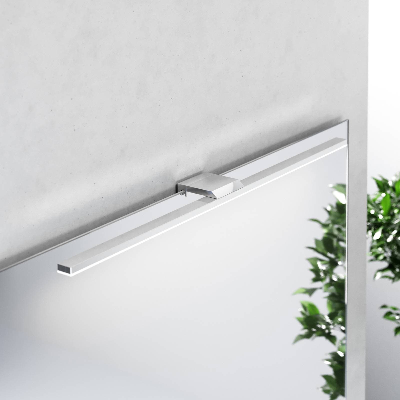 LED zrkadlové svetlo Triga IP44, chróm, 60 cm, 3 000 K