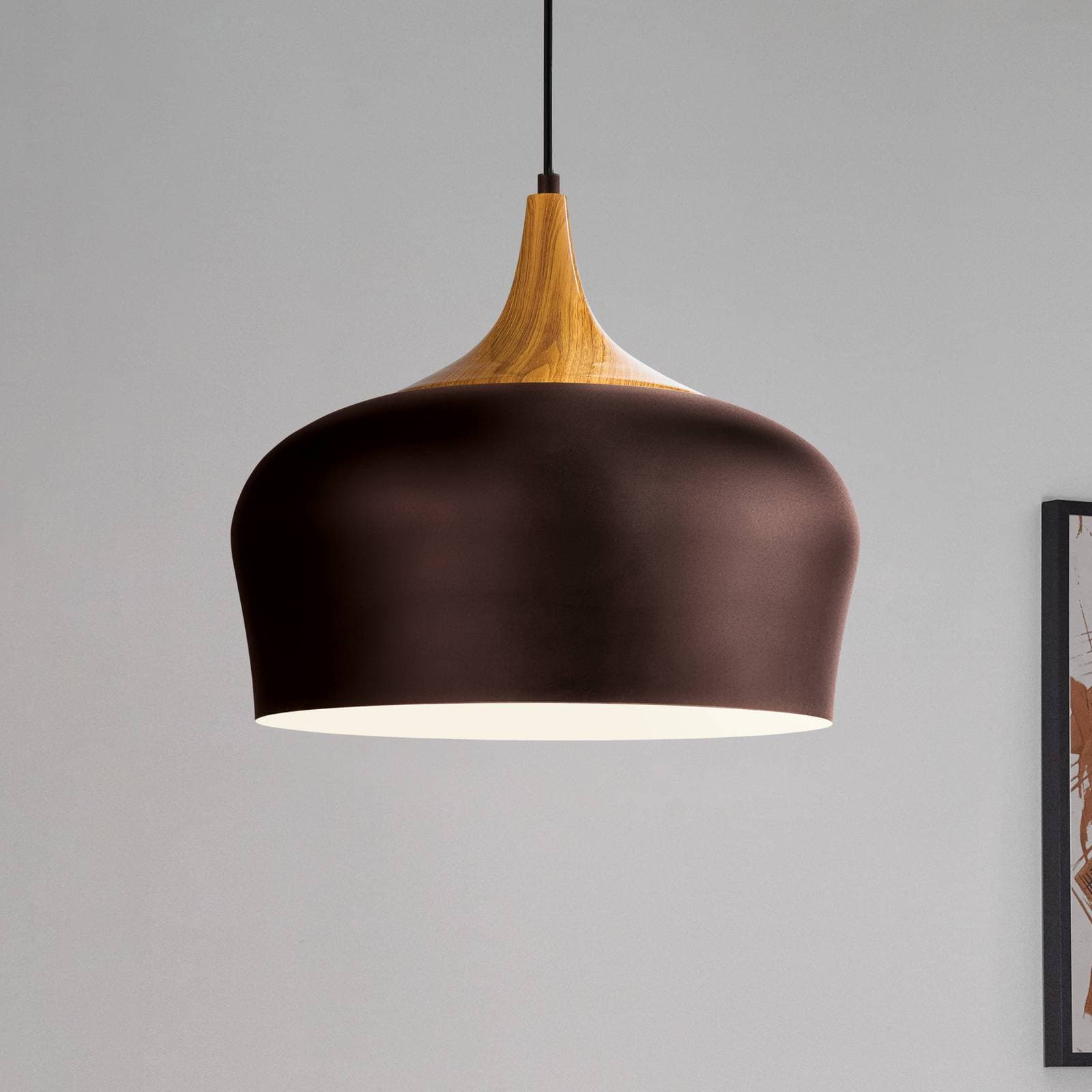 Závesná lampa Obregon v hnedej