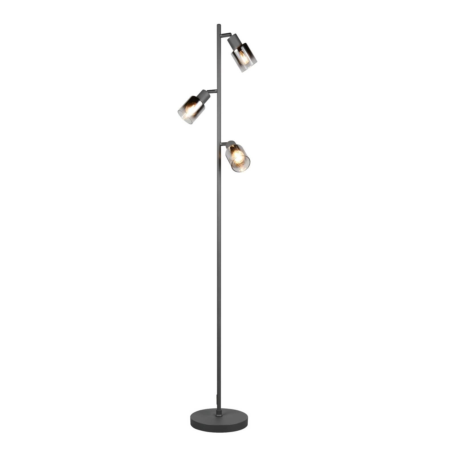 Stojacia lampa Cadiz, čierne/antracitové, 3-pl., výška 154 cm