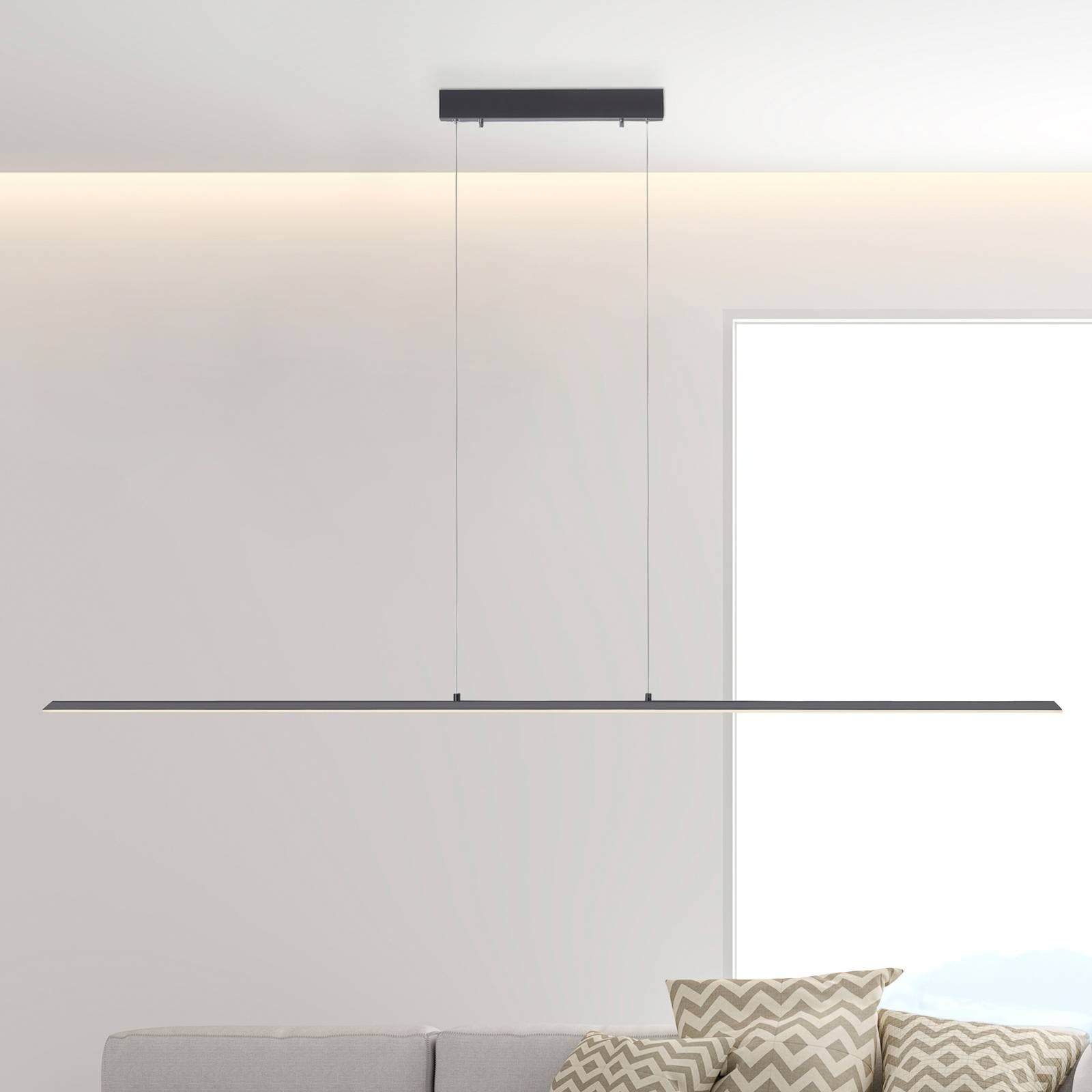 LED závesné svietidlo PURE Lite, grafitová farba, 160 cm, CCT, stmievateľné