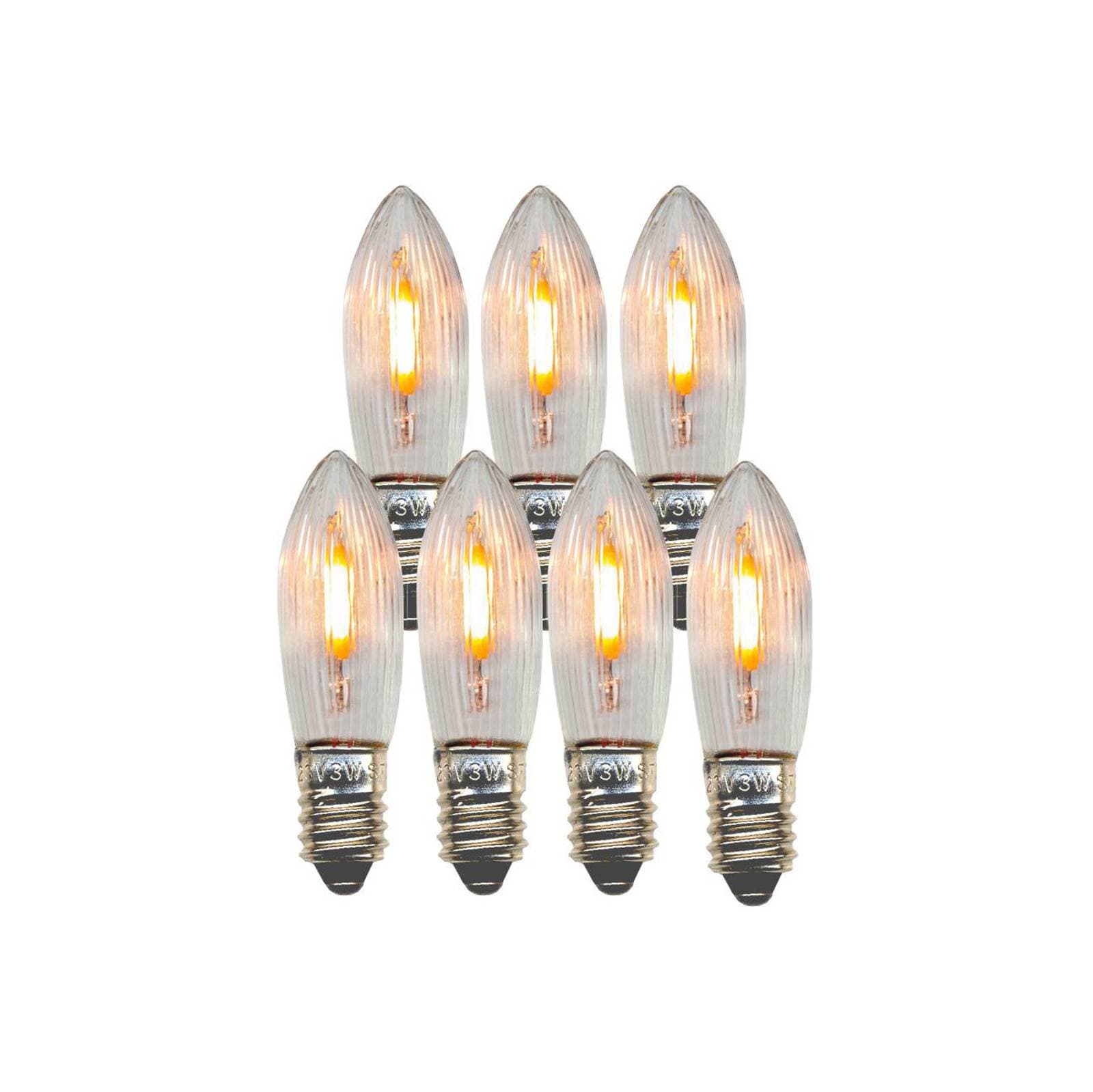 Náhradná LED žiarovka E10 0,5W číra 14-55VAC/DC 7xsada