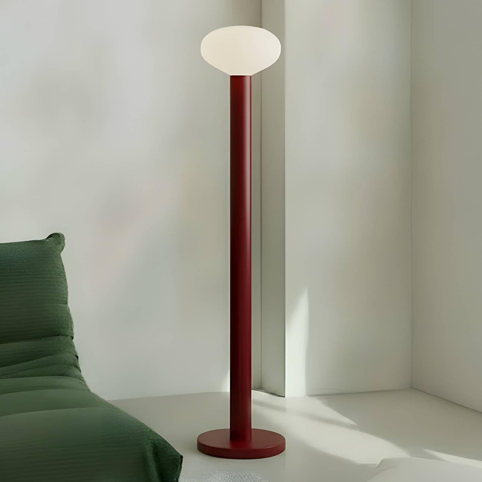 Stojacia lampa Flo, červená, výška 138 cm, 1-pl., sklo