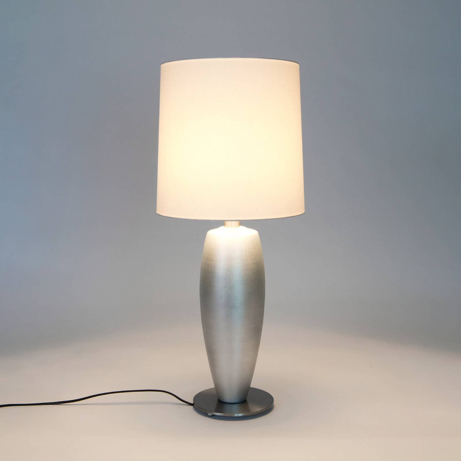 Stolová lampa SIGMA SOTTILE, strieborná/biela, výška 68 cm, keramika, E27