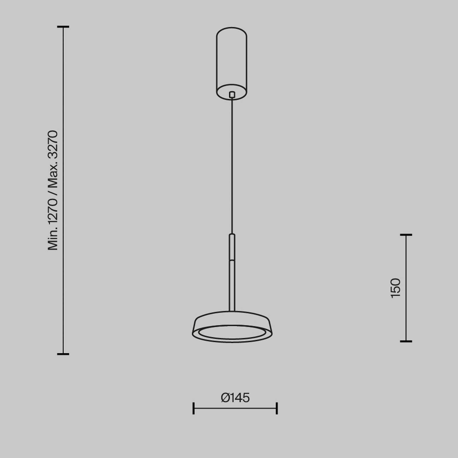 Maytoni LED závesné svetlo El, Ø 15,3 cm, oranžová, hliník