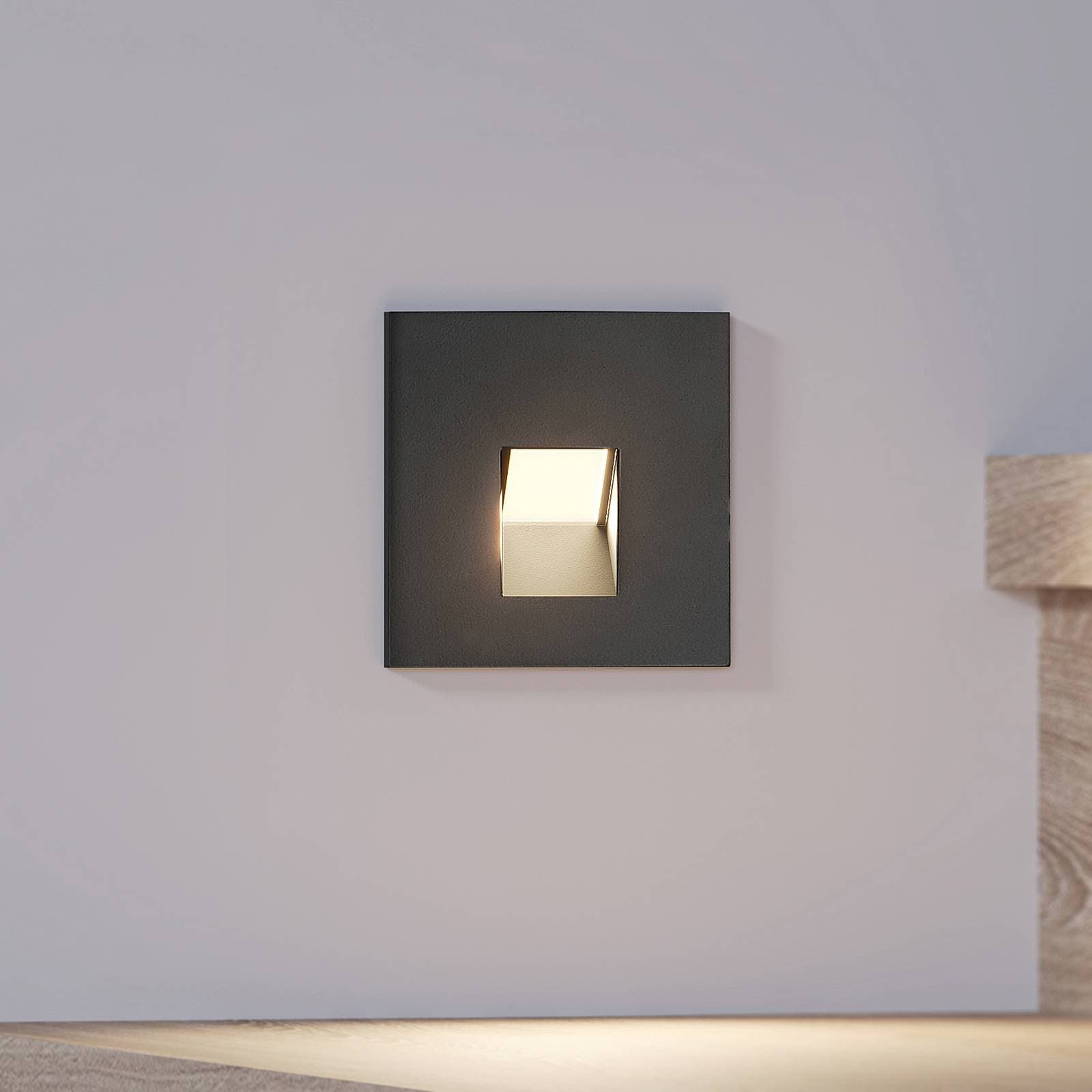 Arcchio LED vstavané svietidlo Vexi, 7,5 cm x 7,5 cm, čierna, CCT