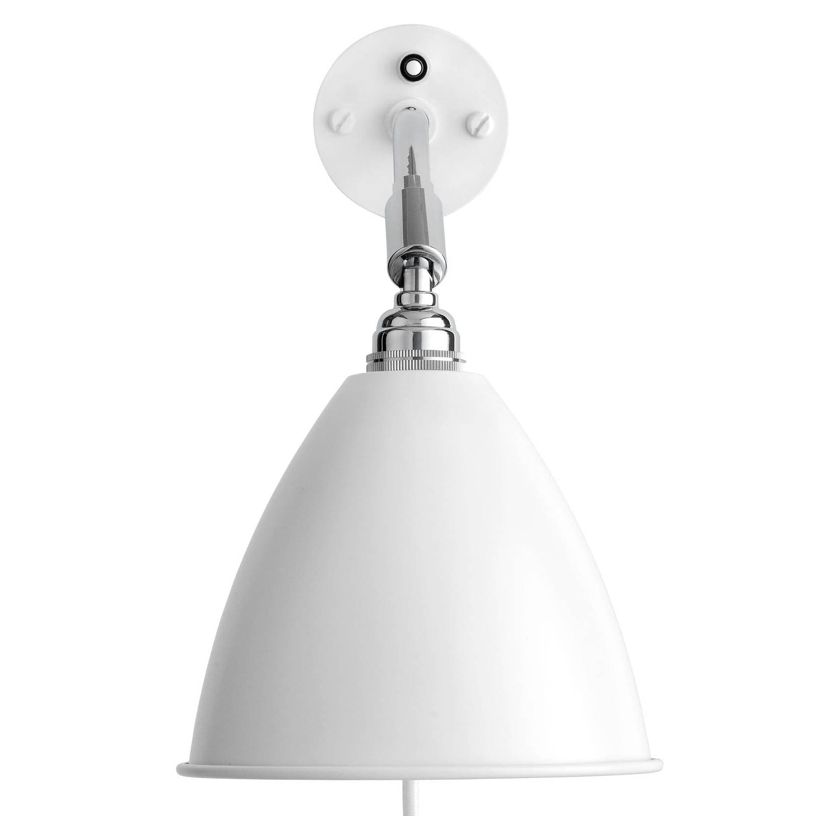 Nástenné svetlo Gubi Bestlite BL7, biela/chróm, Ø 16 cm, E14