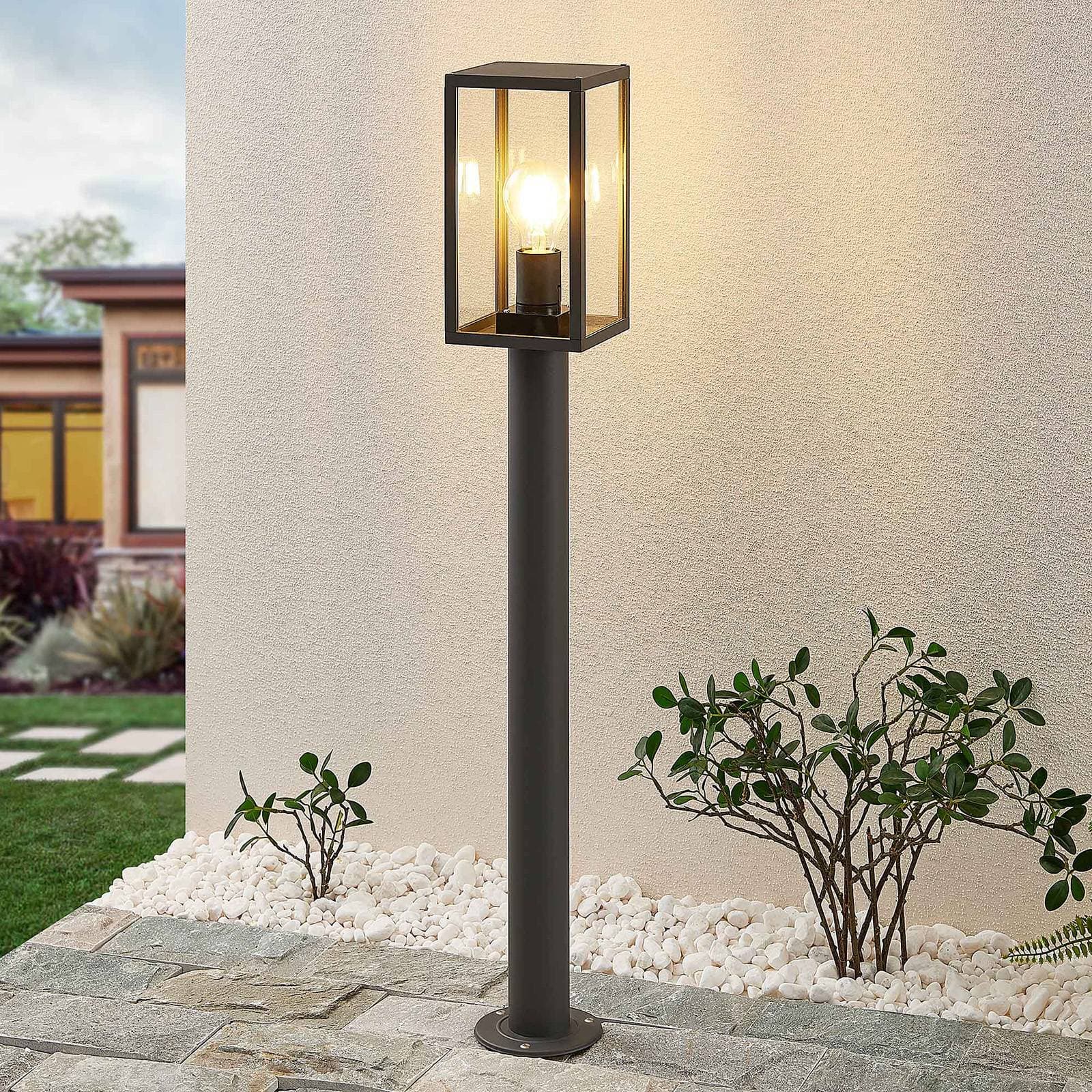 Cestné svetlo Lindby Filimon, 80 cm, antracit, IP44, E27