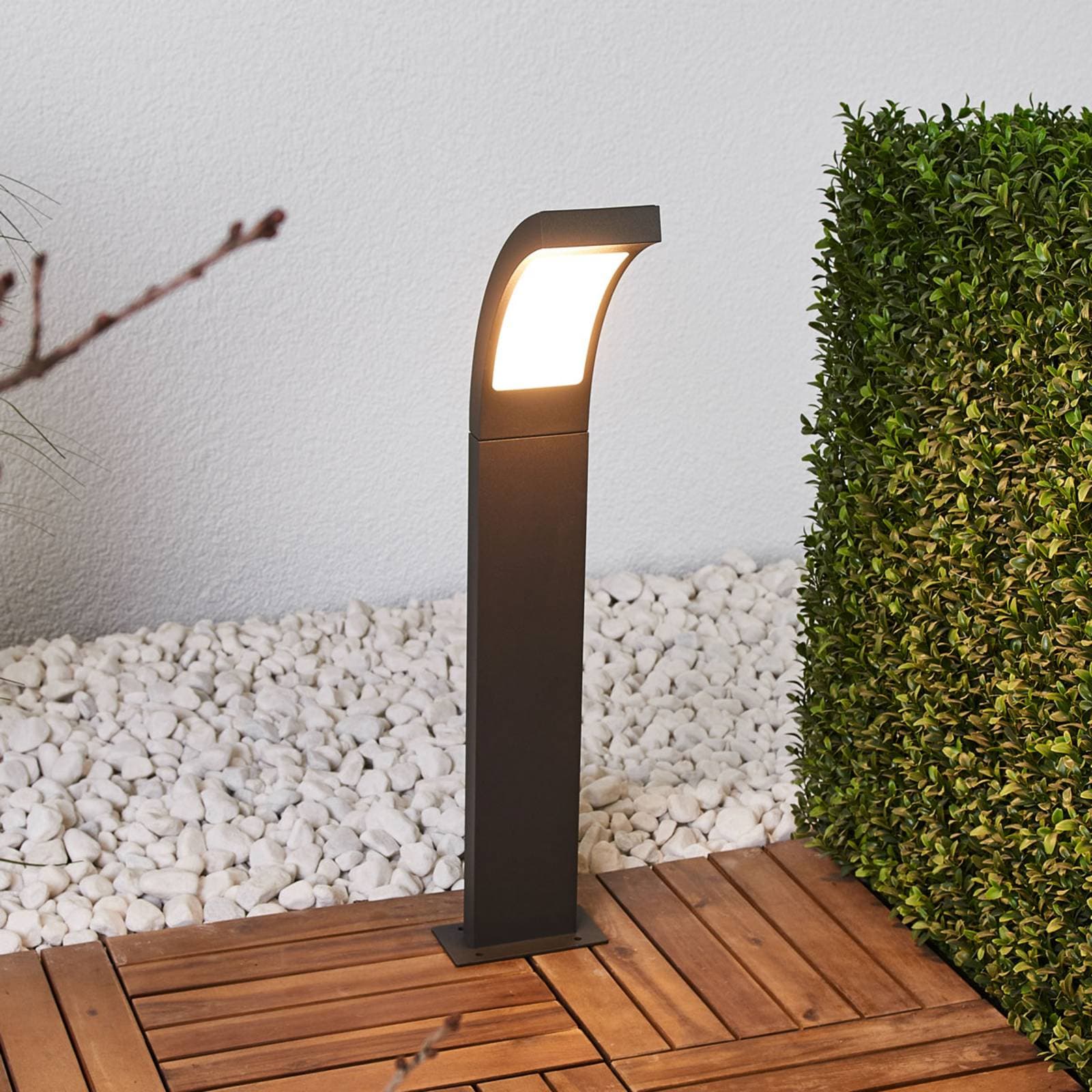 Lucande LED stĺpikové svetlo Juvia, 60 cm, antracitová farba, IP54
