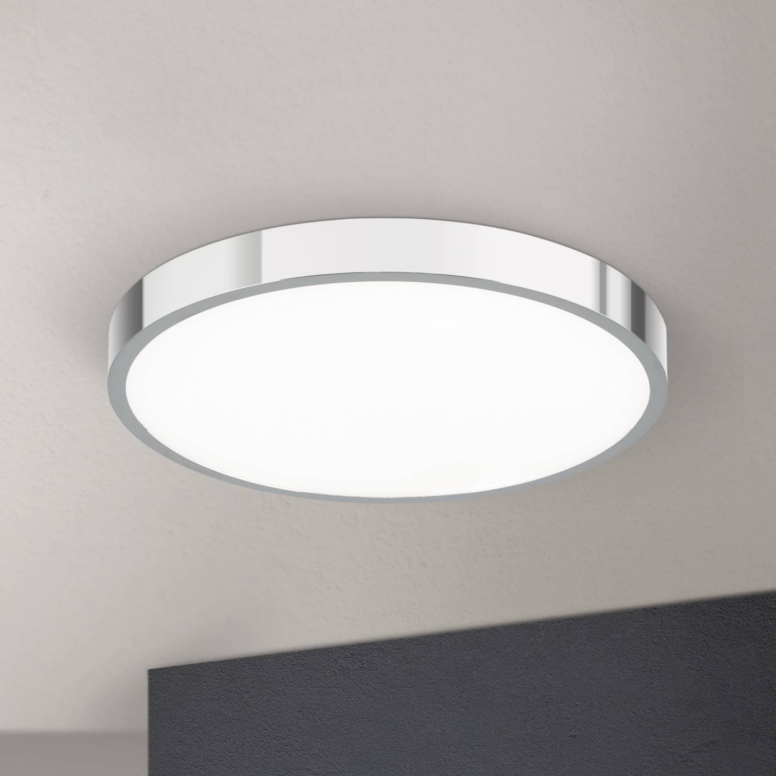 LED stropné svietidlo Bully, chróm, Ø 28 cm