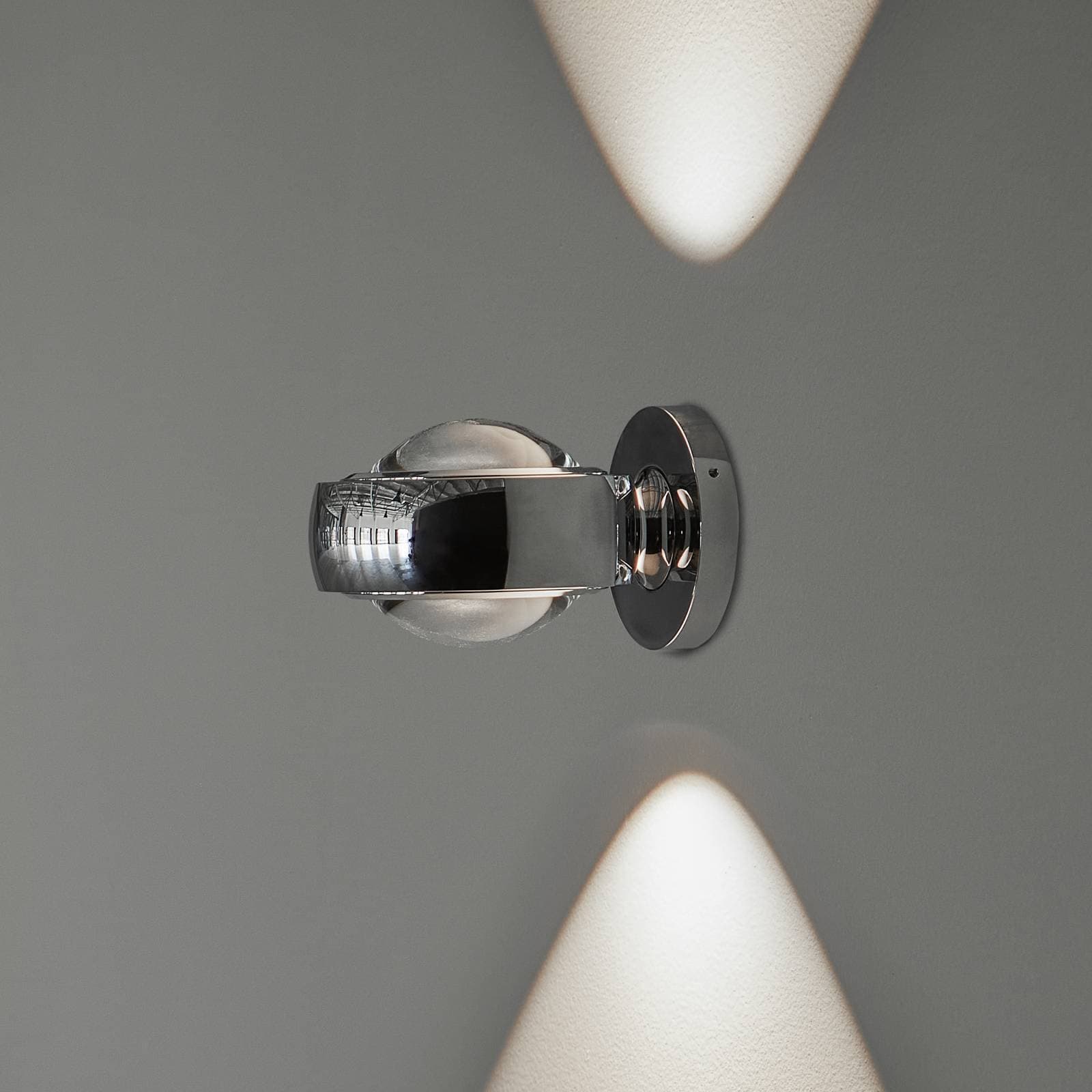 LOOM DESIGN LED nástenné svetlo Optic chrómová farba hliník Ø 12 cm