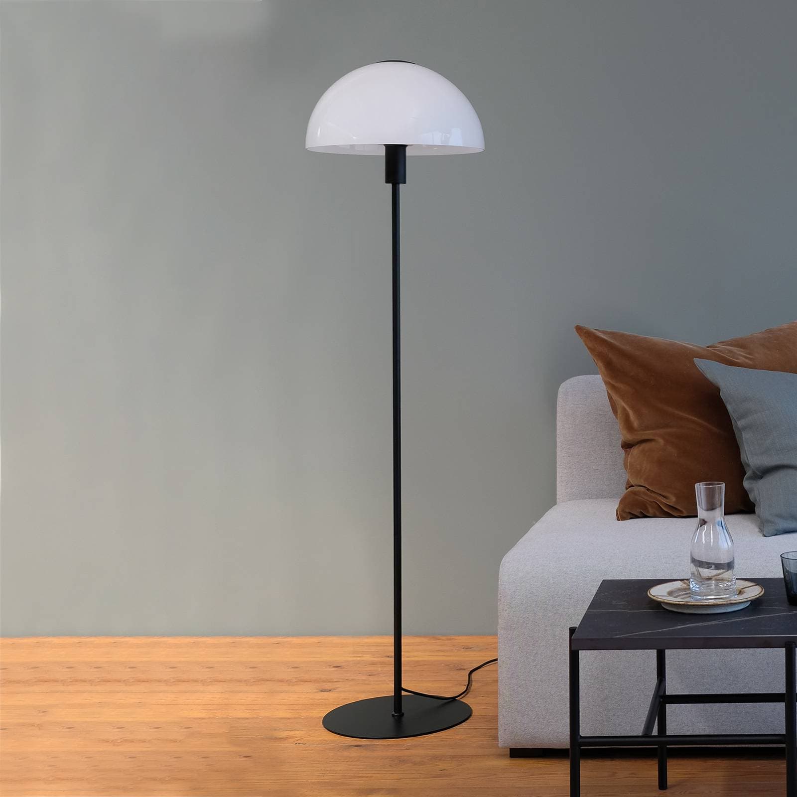 Dyberg Larsen Jazz stojaca lampa, opál/čierna