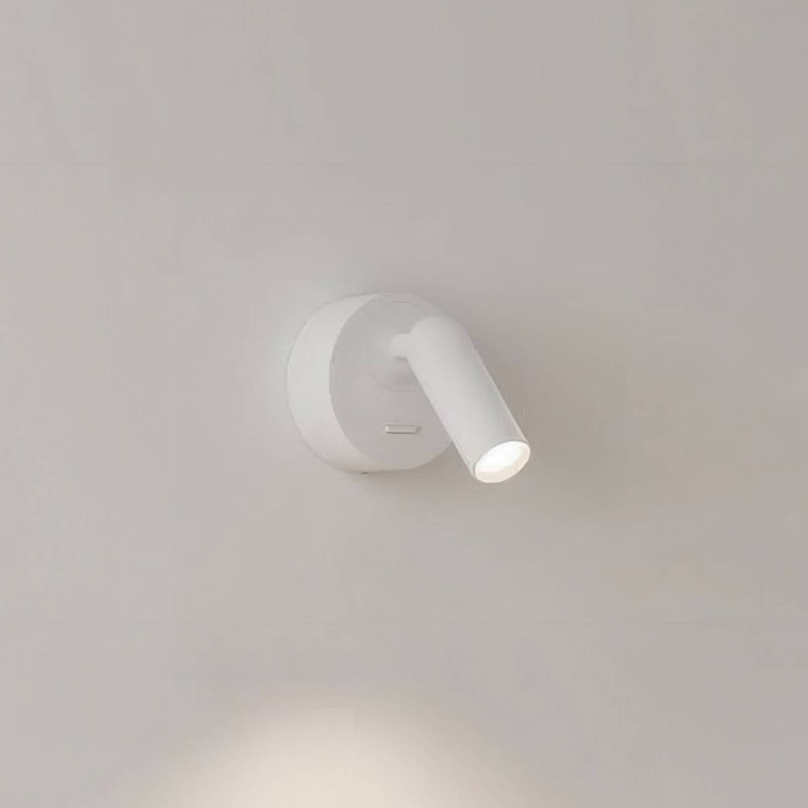 Ideal Lux LED nástenný reflektor Bean Round, biely, kovový, otočný