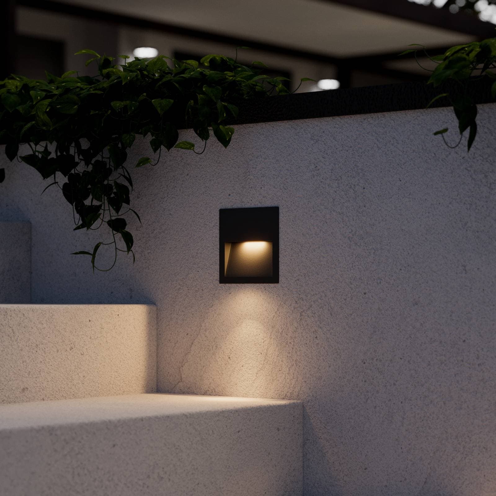 Lucande LED nástenné svietidlo Loya, 11,5x11,5 cm, sivé, IP54