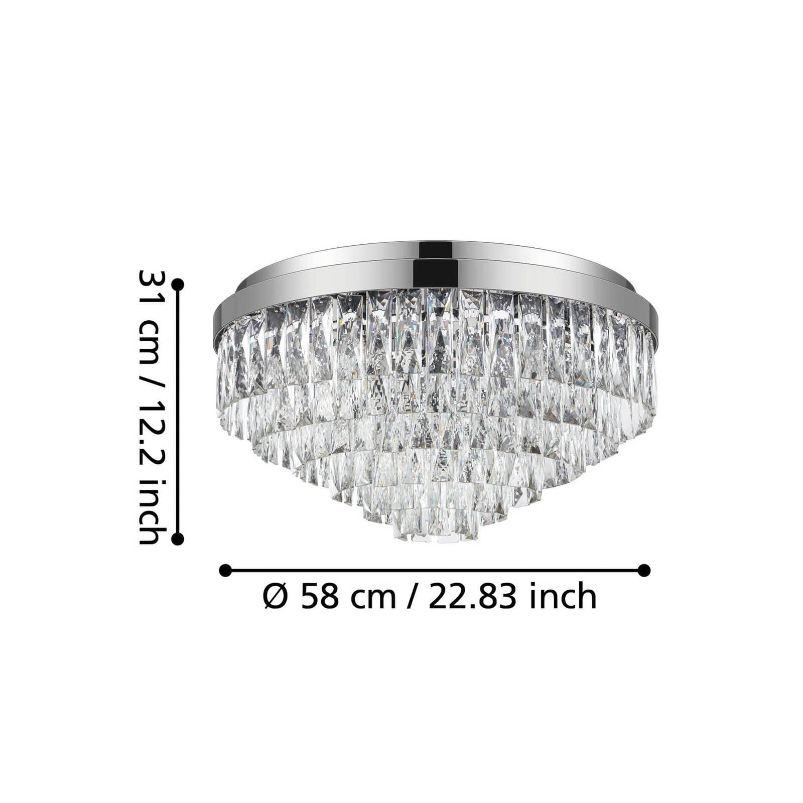 Stropné svietidlo Stars of Light Valparaiso, chróm, Ø 58 cm, kov