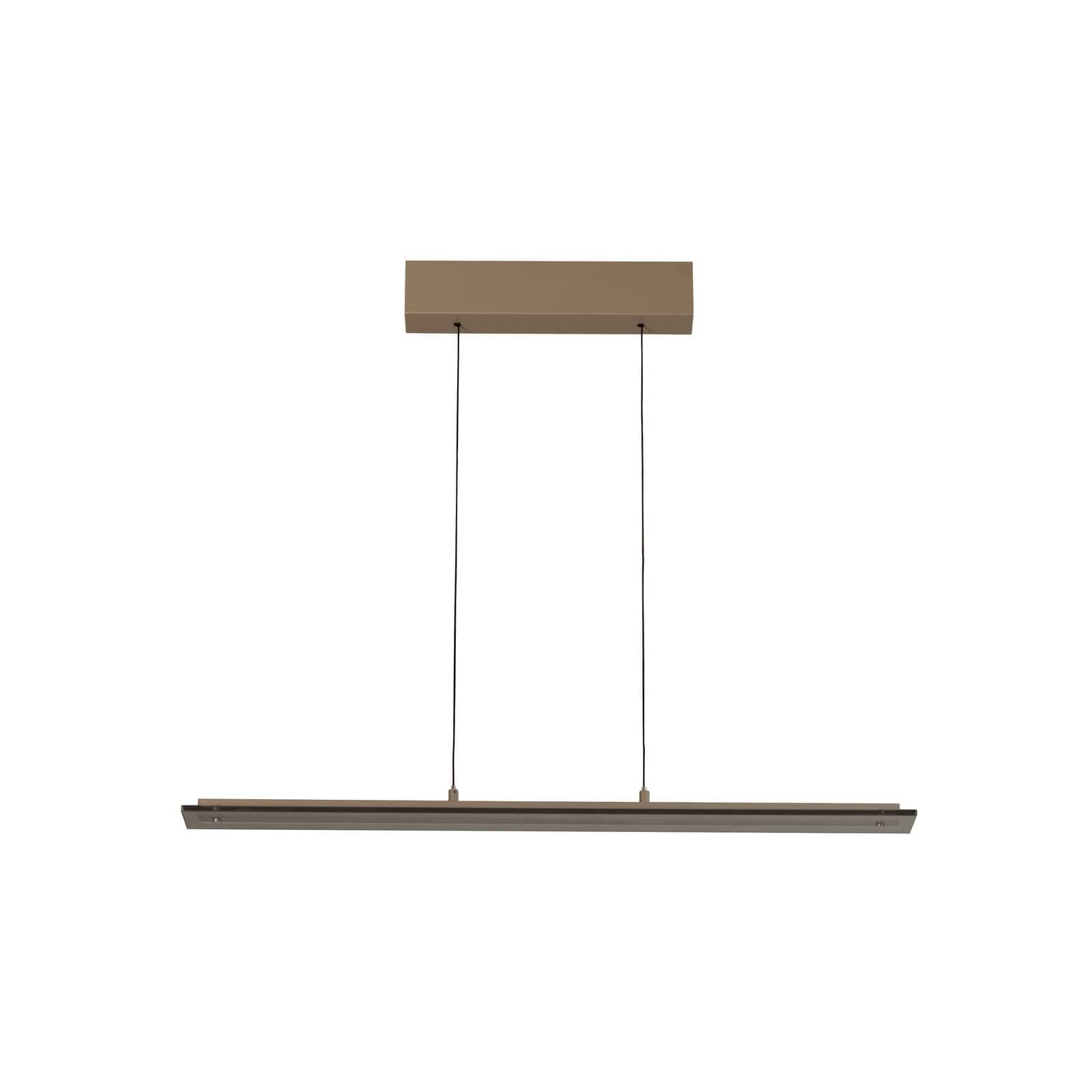 LED závesné svietidlo Torvi, greige/dymovo sivá, 88 cm, kov/sklo