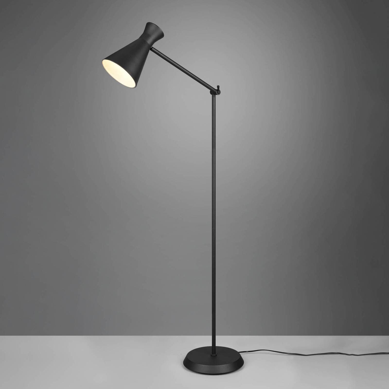 Stojacia lampa Enzo, výška 150 cm, čierna
