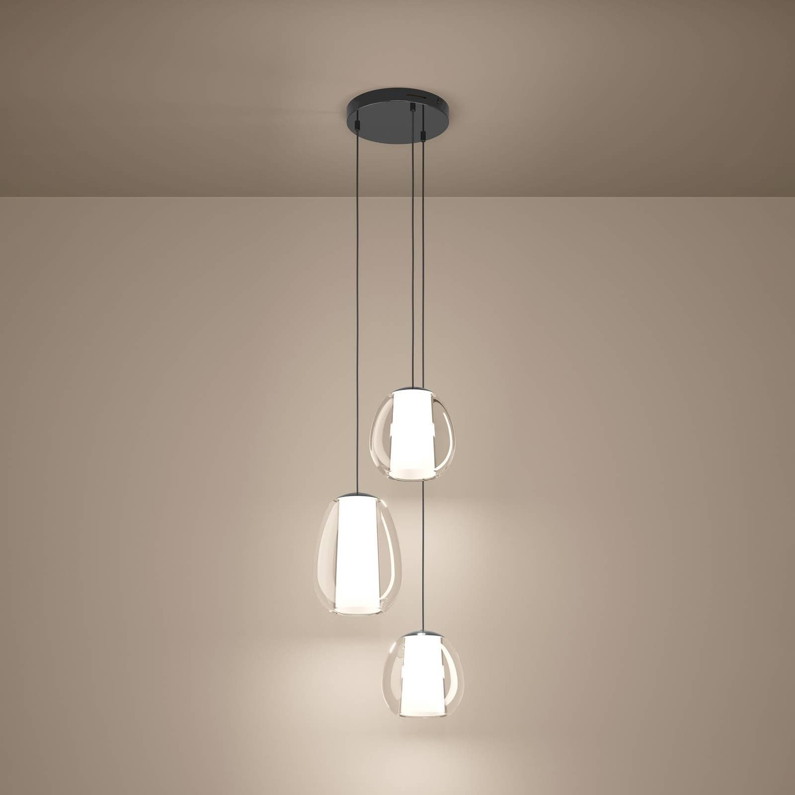 LED závesné svietidlo Stars of Light Menorca, niklová, 42 cm, 3-pl., CCT