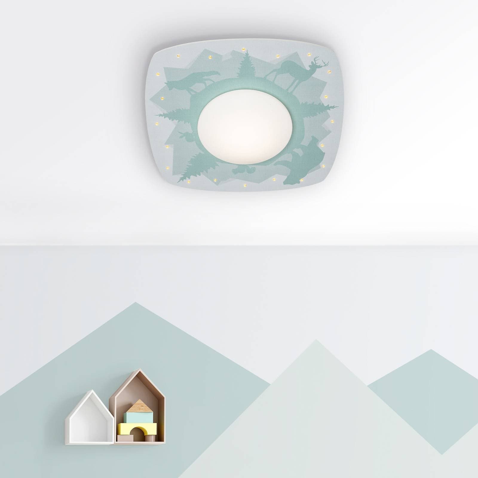 Stropné svietidlo LED Scandi forest, 58 cm, zelené, MDF drevo