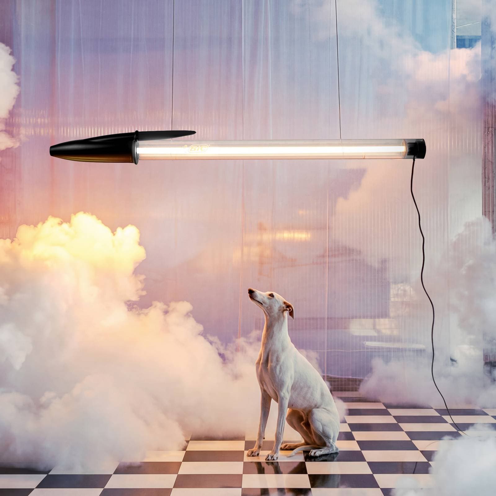 SELETTI LED závesné svietidlo BIC, čierna, dĺžka 173 cm