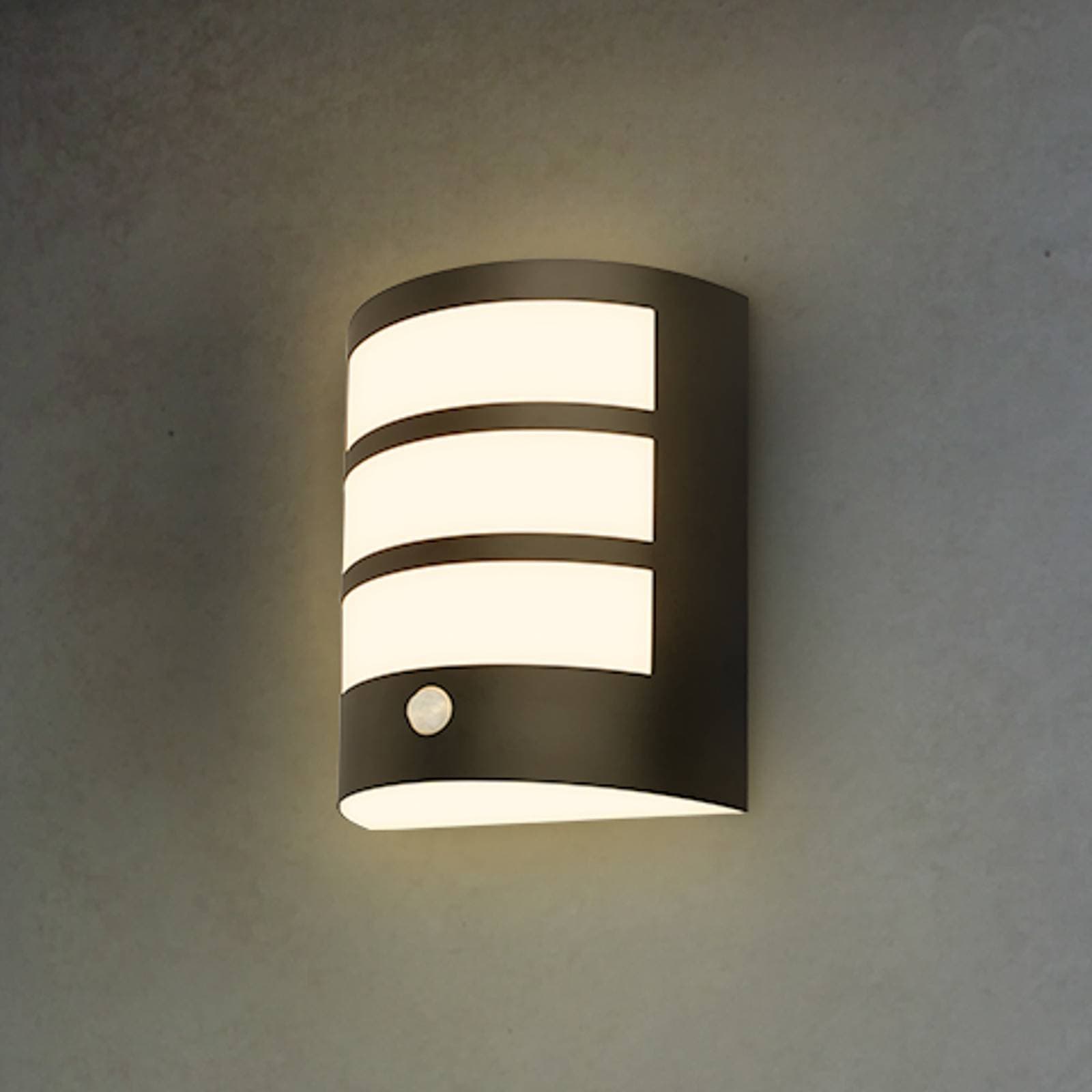LED dobíjacie vonkajšie nástenné svietidlo 3795015, čierne, senzor, IP44