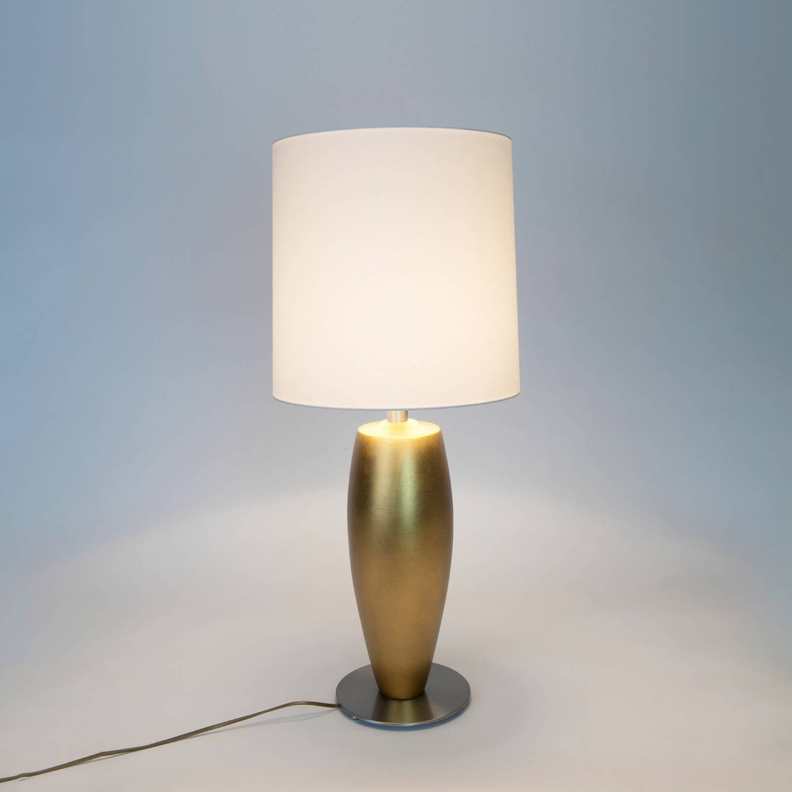 Stolová lampa OMEGA SOTTILE, zlatá/biela, výška 80 cm, keramika, E27