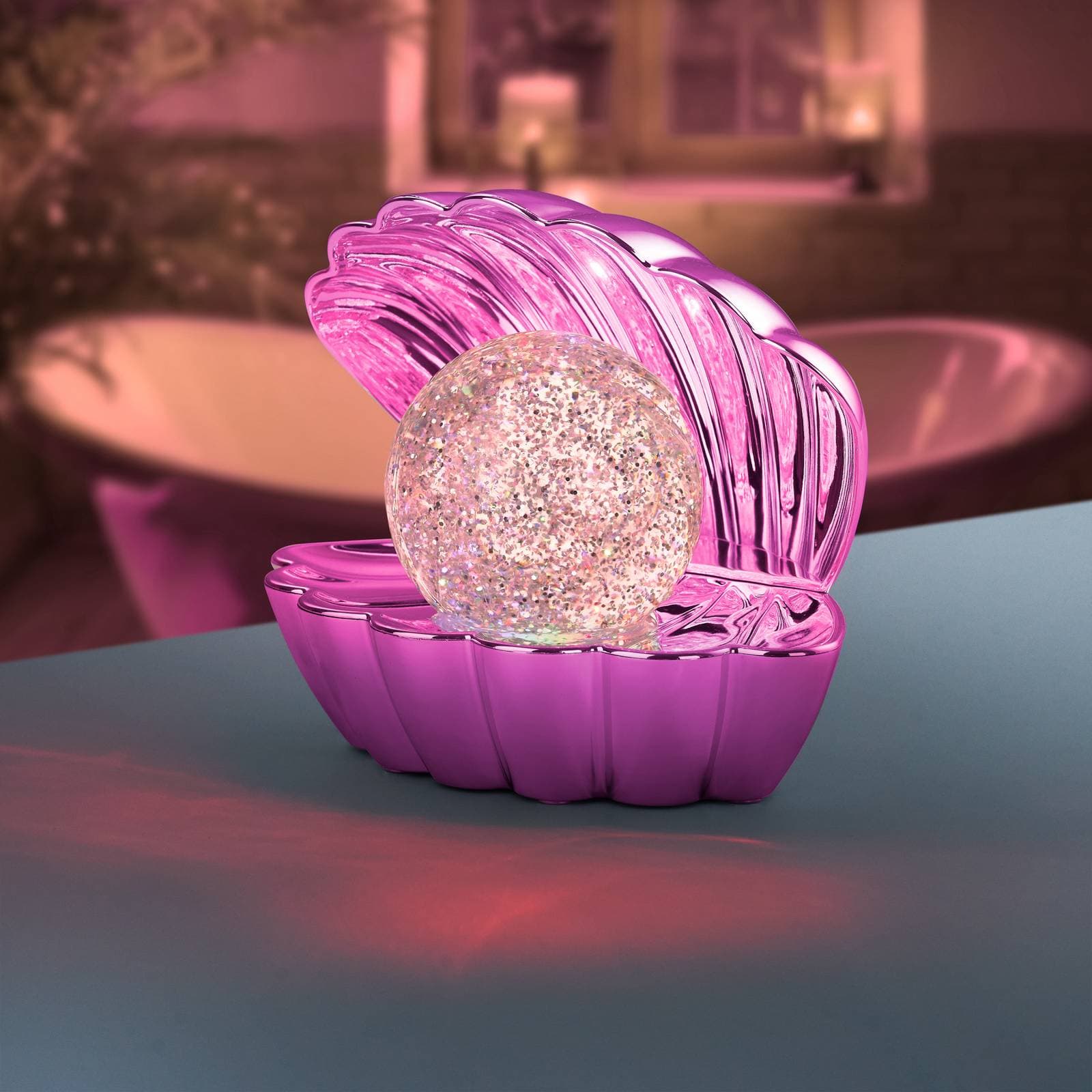 stolová LED lampa Shelly, ružová, plast, 18 cm, RGB