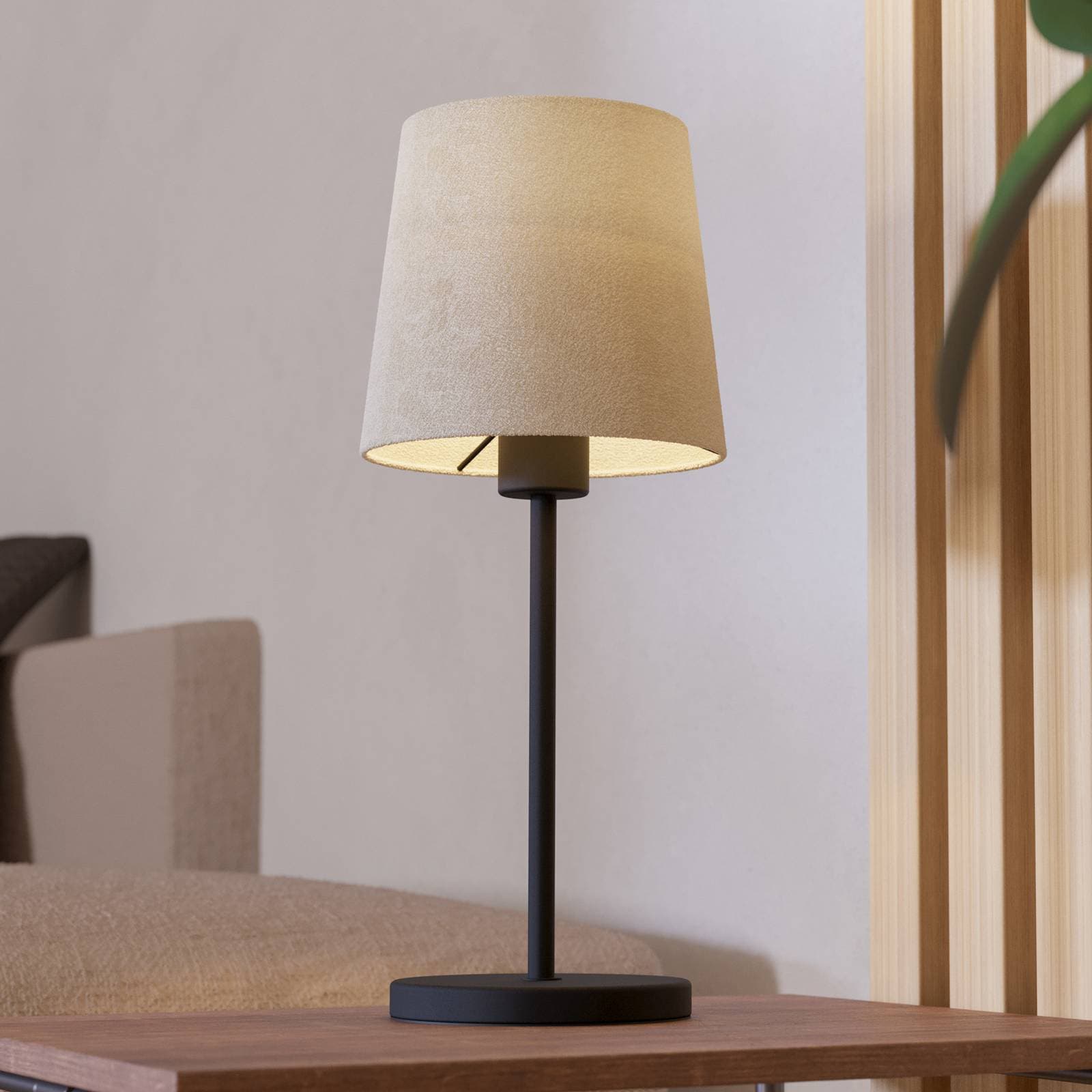 Stolová lampa Febres, výška 44 cm, čierno-biela, oceľ/látka