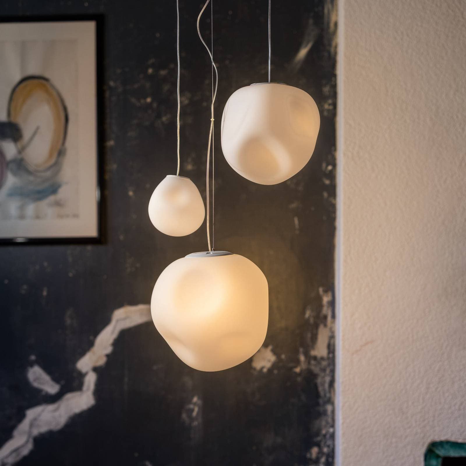 Závesné svietidlo Foscarini Hoba Midi, Ø 19 cm, záves 350 cm