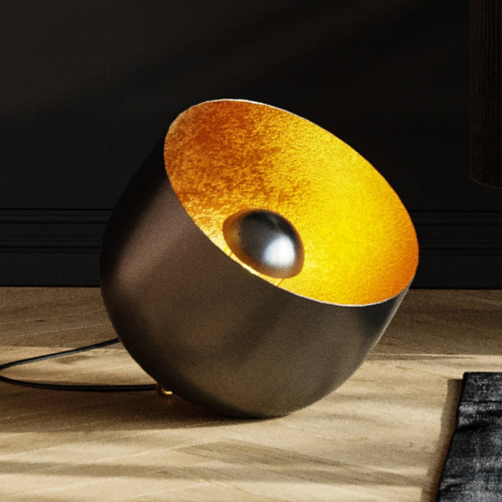 Stojacia lampa KARE Apollon, čierna, Ø 35 cm