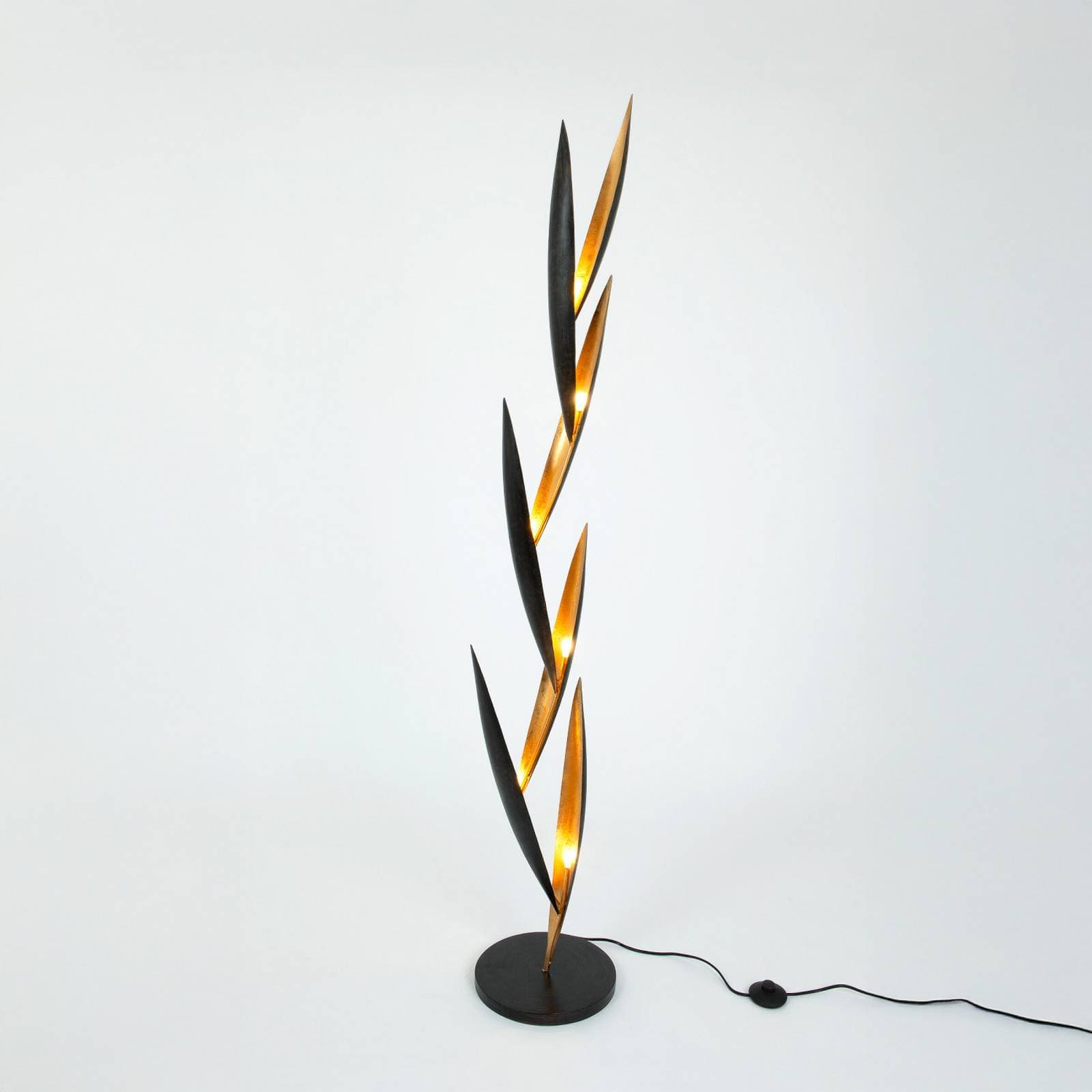 Stojacia lampa FORTUMA, čierna/zlatá, výška 160 cm, kov, 6 x G4