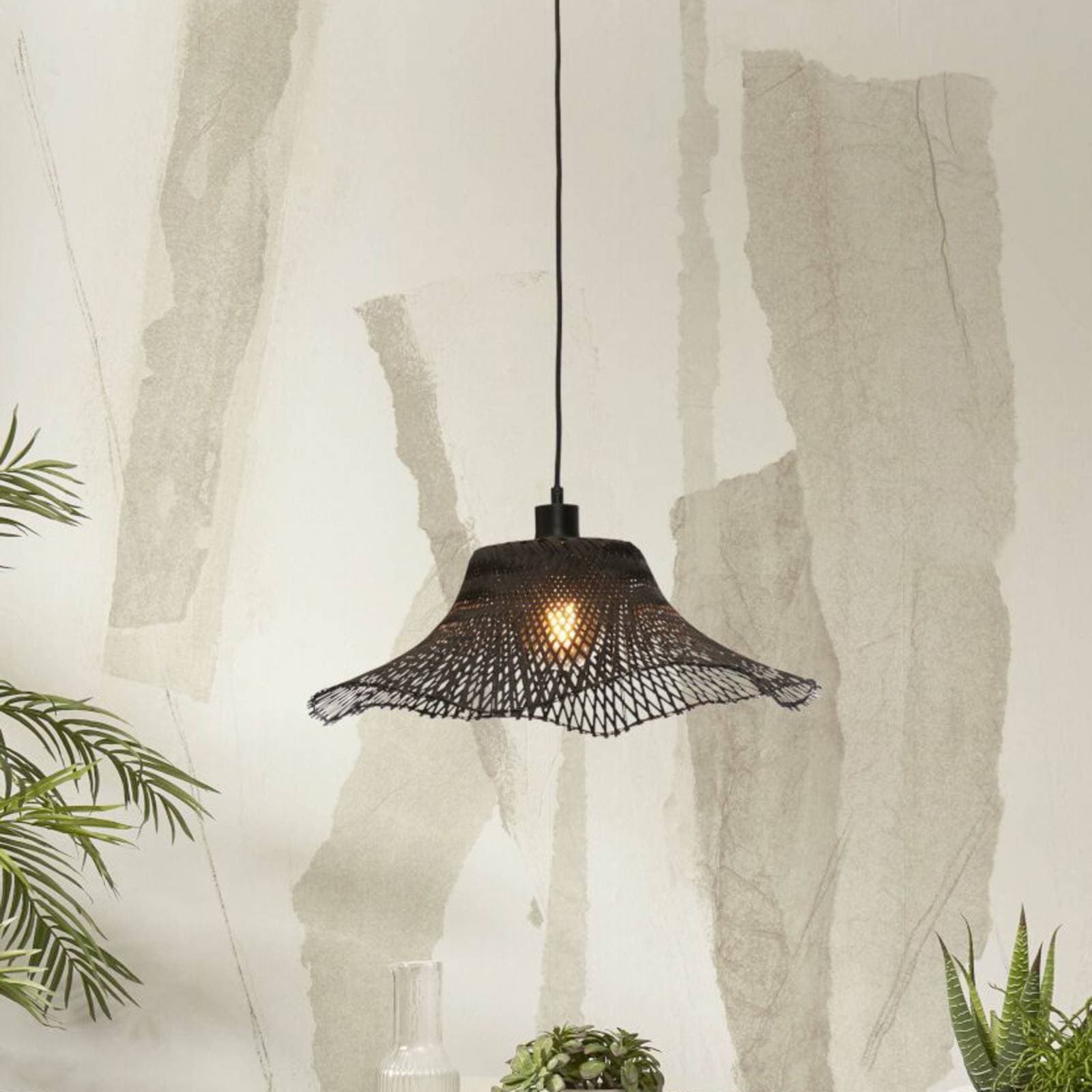 GOOD & MOJO Ibiza závesná lampa Ø 50 cm čierna