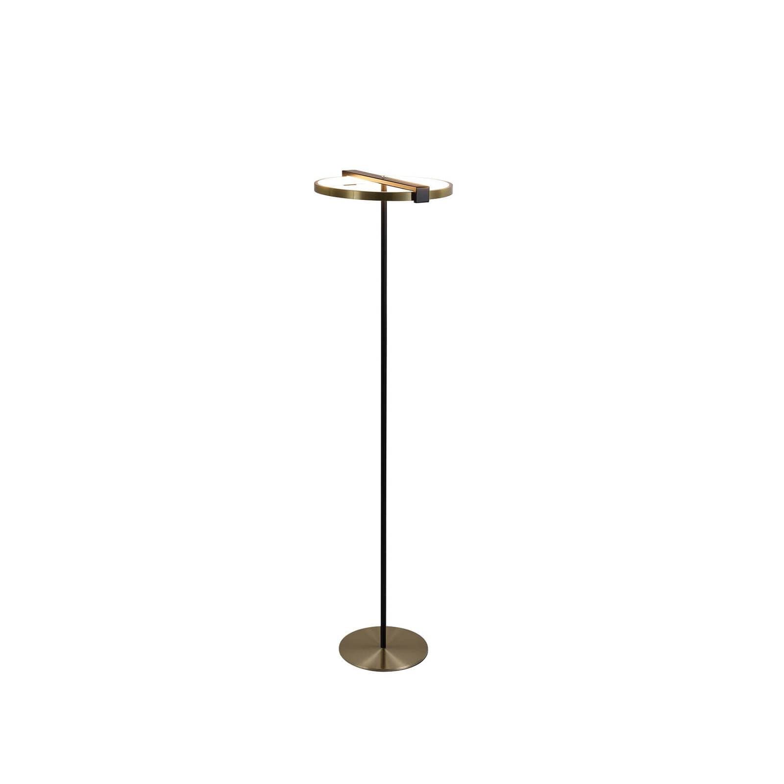 Stojacia lampa LED Aerial, mosadz/čierna, oceľ, silikón