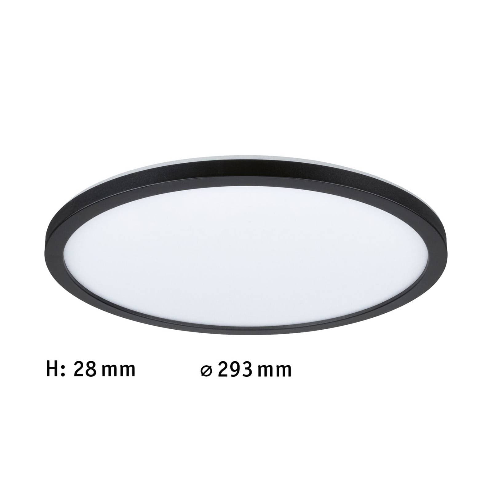 Paulmann Atria Shine LED panel, čierny, Ø 29 cm, 3000 K, zapnutie/vypnutie