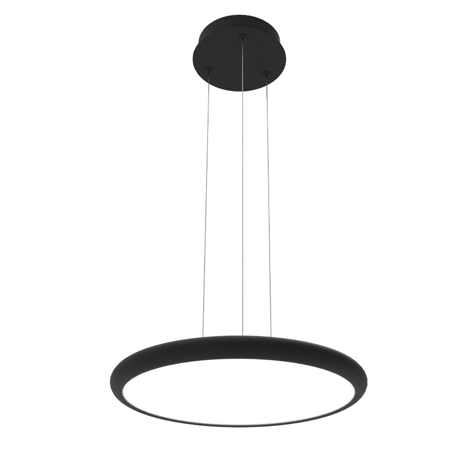 LED závesné svietidlo Benett, čierna, Ø 50 cm, kov/akryl