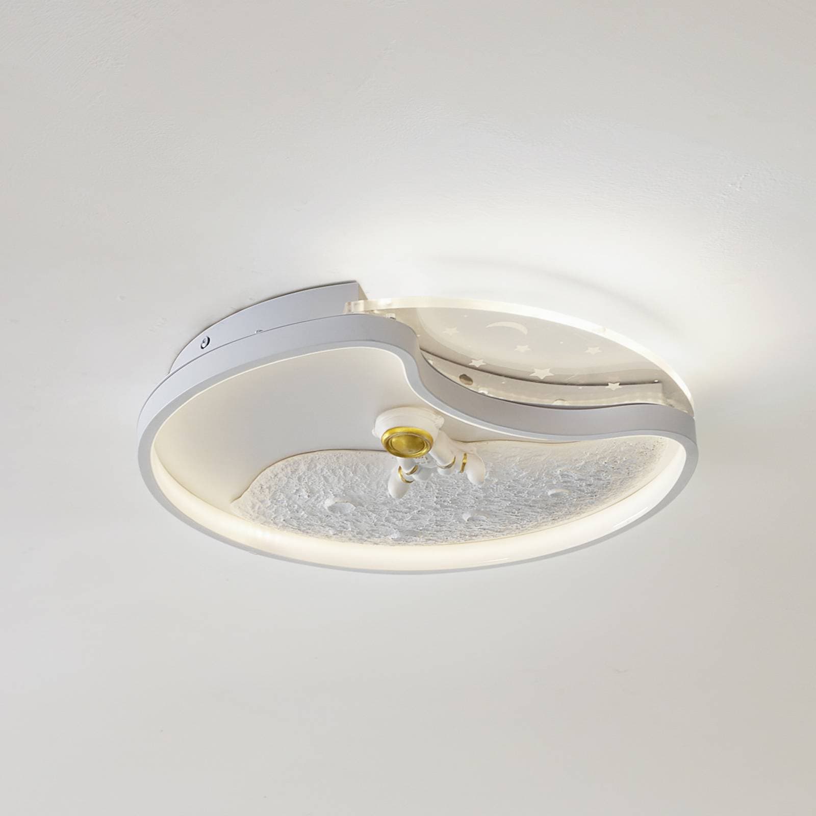 Lindby LED stropné svietidlo Kosmo, 40 cm, biele, kov, mesiac