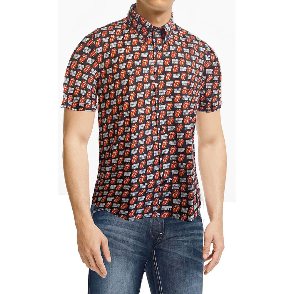 Košeľa The Rolling Stones - Tongue and Text, Unisex,Čierna,S