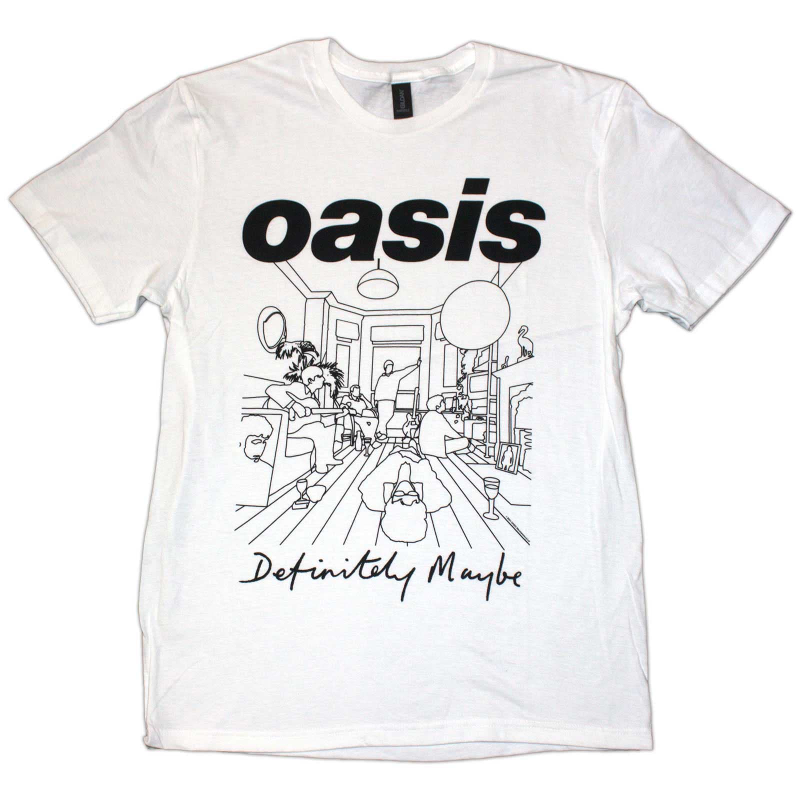 Tričko Oasis - Definitely Maybe Line Drawing, Unisex,Biela,XL