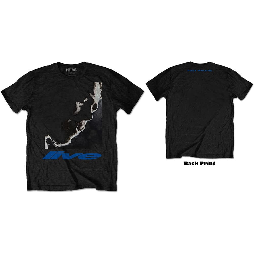 Tričko Post Malone - HT Live Close-Up, Unisex,Čierna,M