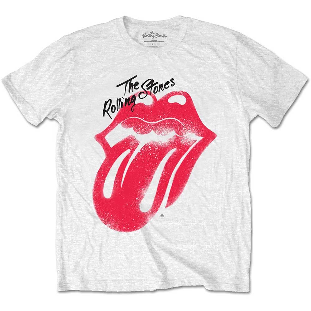 Tričko The Rolling Stones - Spray Tongue, Unisex,Biela,XXL