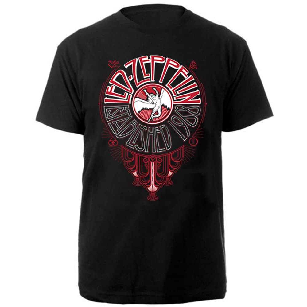 Tričko Led Zeppelin - Deco Circle, Unisex,Čierna,M
