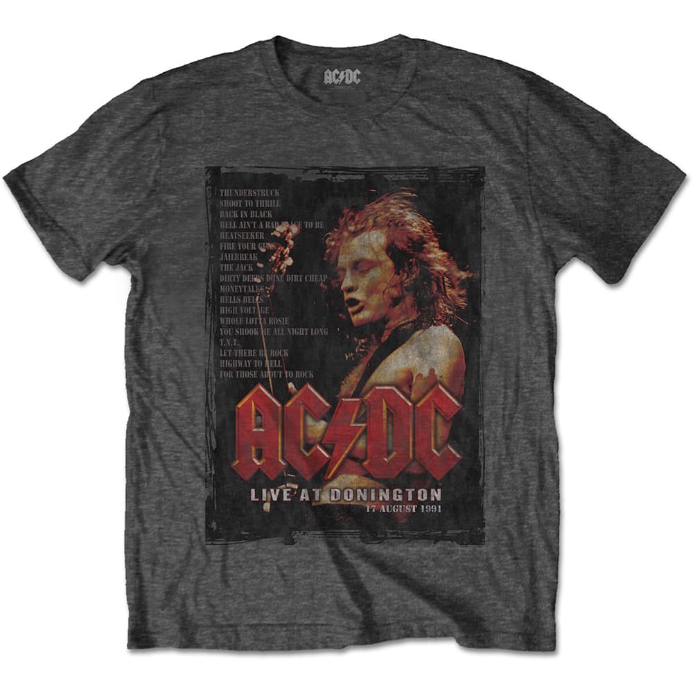 Tričko AC/DC - Donington Set, Unisex,Šedá,S