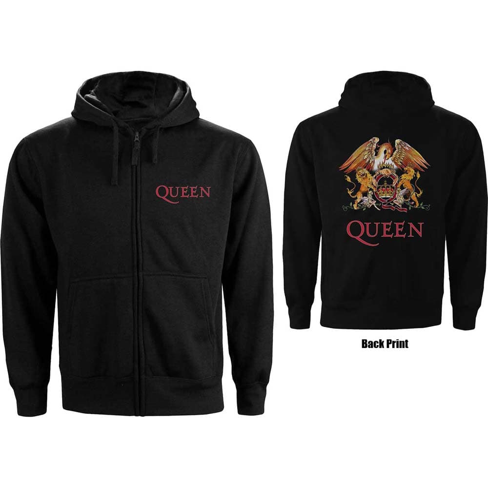 Mikina na zips Queen - Classic Crest, Unisex,Čierna,M